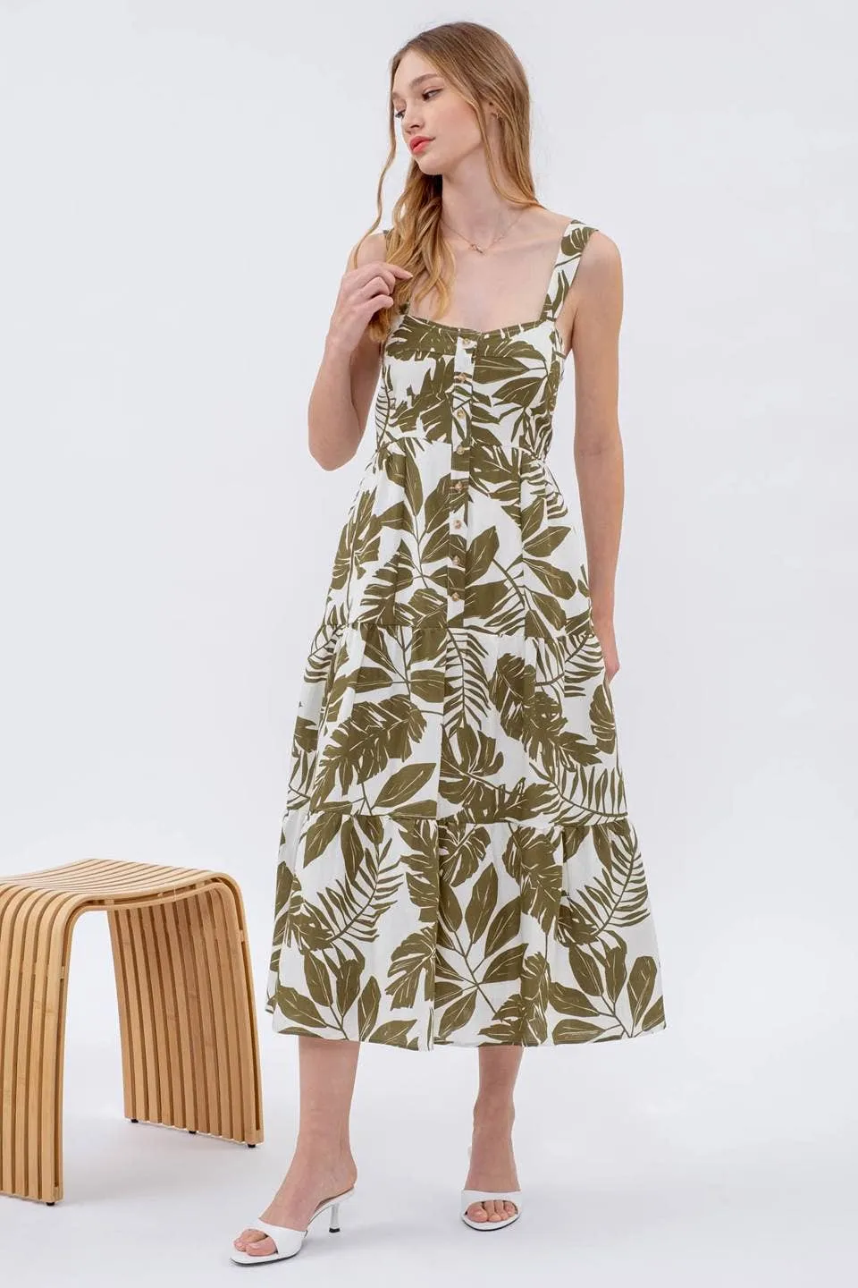 Somewhere Sunny Sleeveless Midi Dress