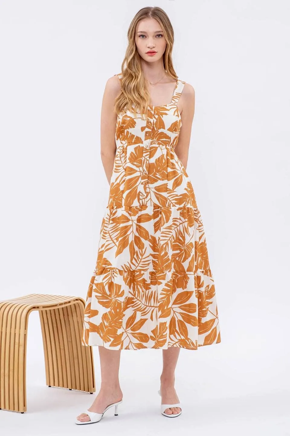 Somewhere Sunny Sleeveless Midi Dress