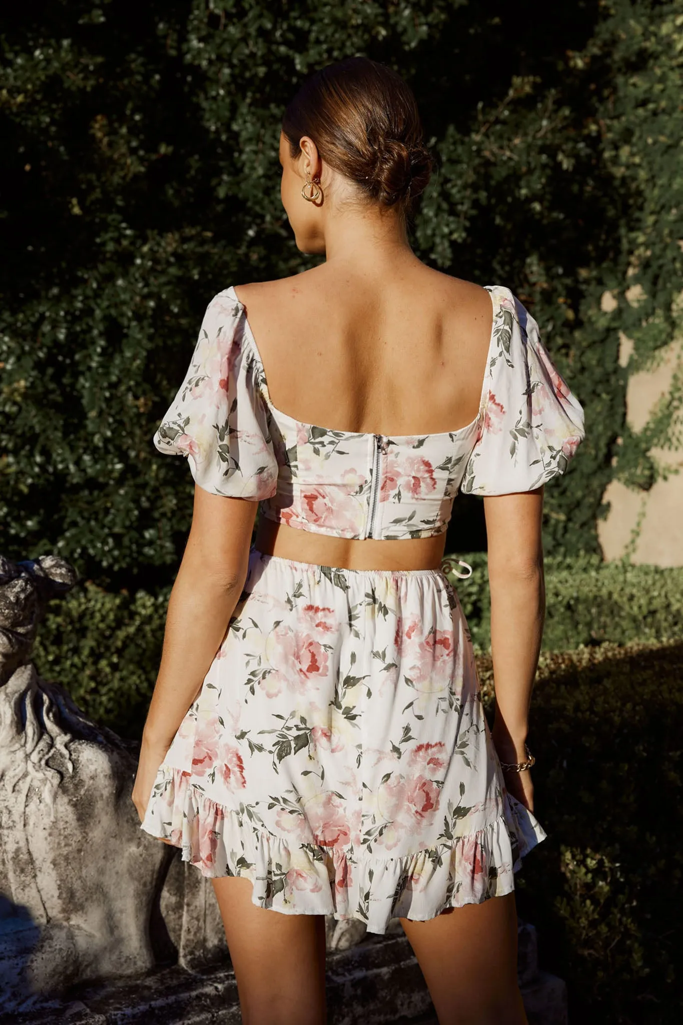 Sweet Romance Cut-Out Mini Dress White
