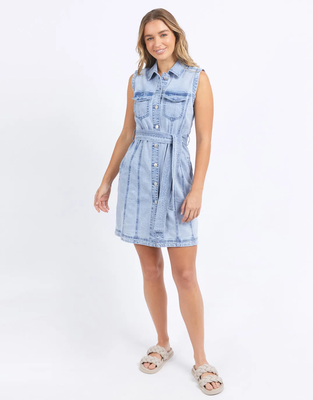 Talbert Sleeveless Dress - Light Blue