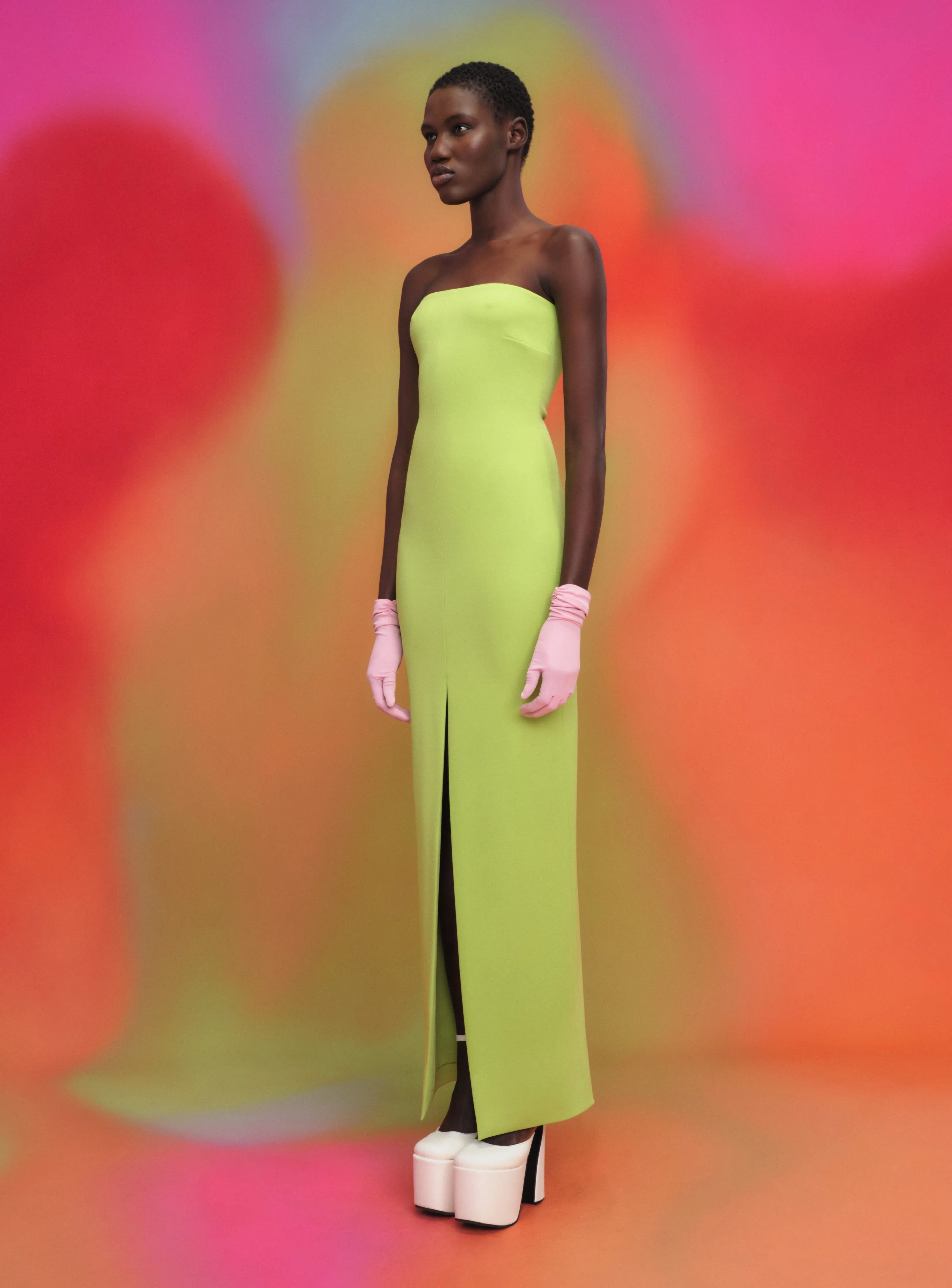 The Bysha Maxi Dress in Chartreuse