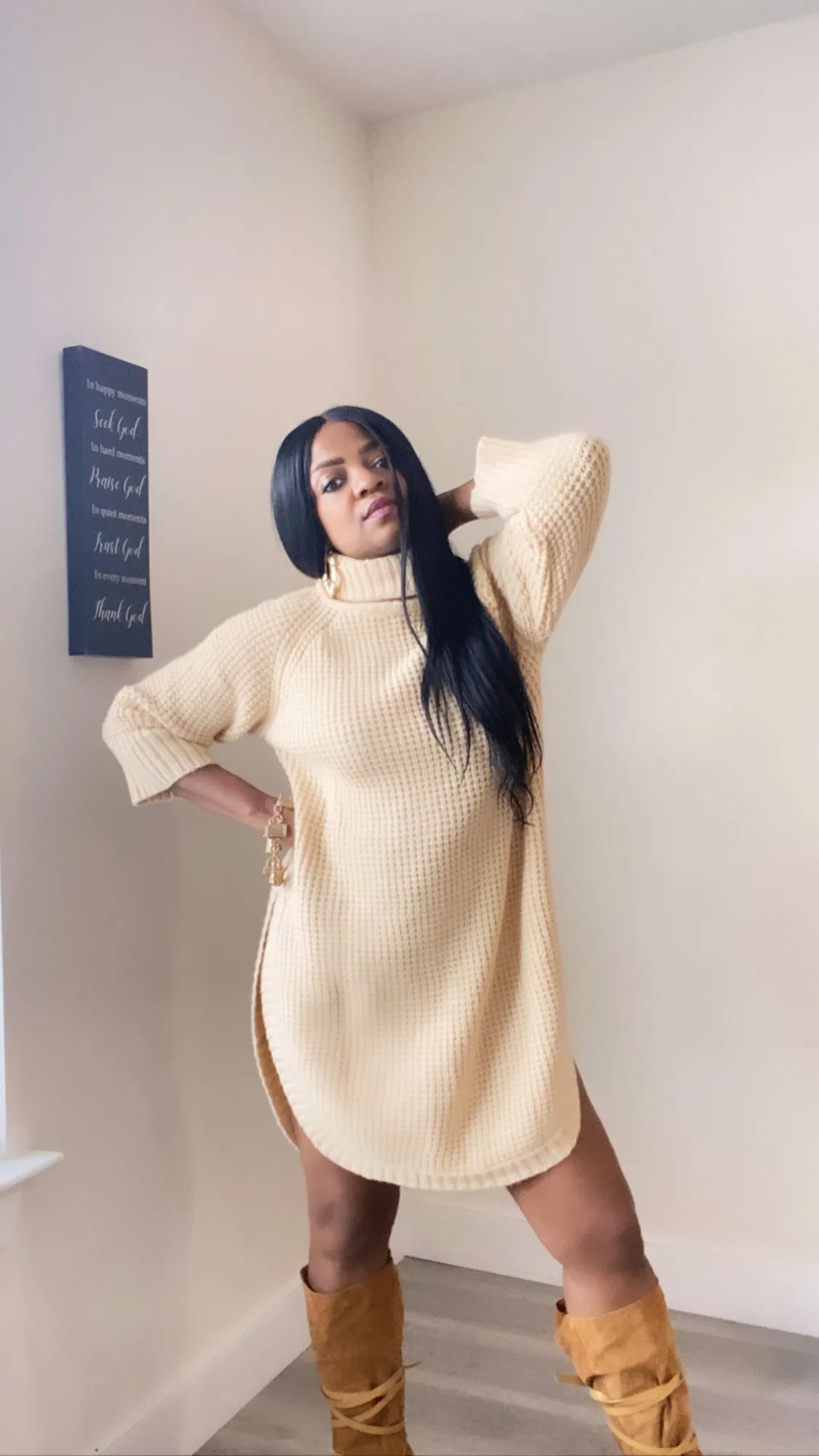 Turtleneck Sweater Dress