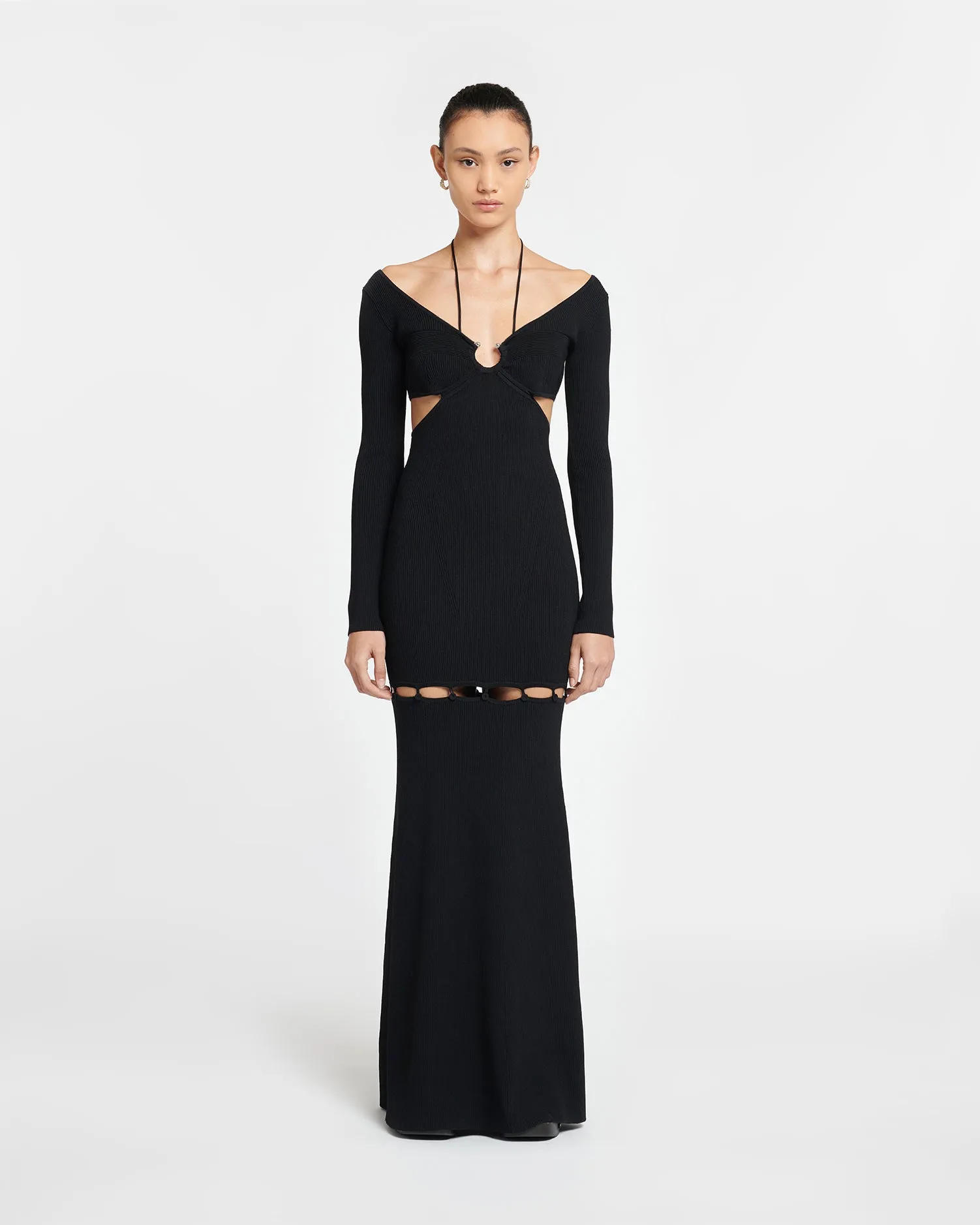 Varda - Ribbed-Knit Maxi Dress - Black
