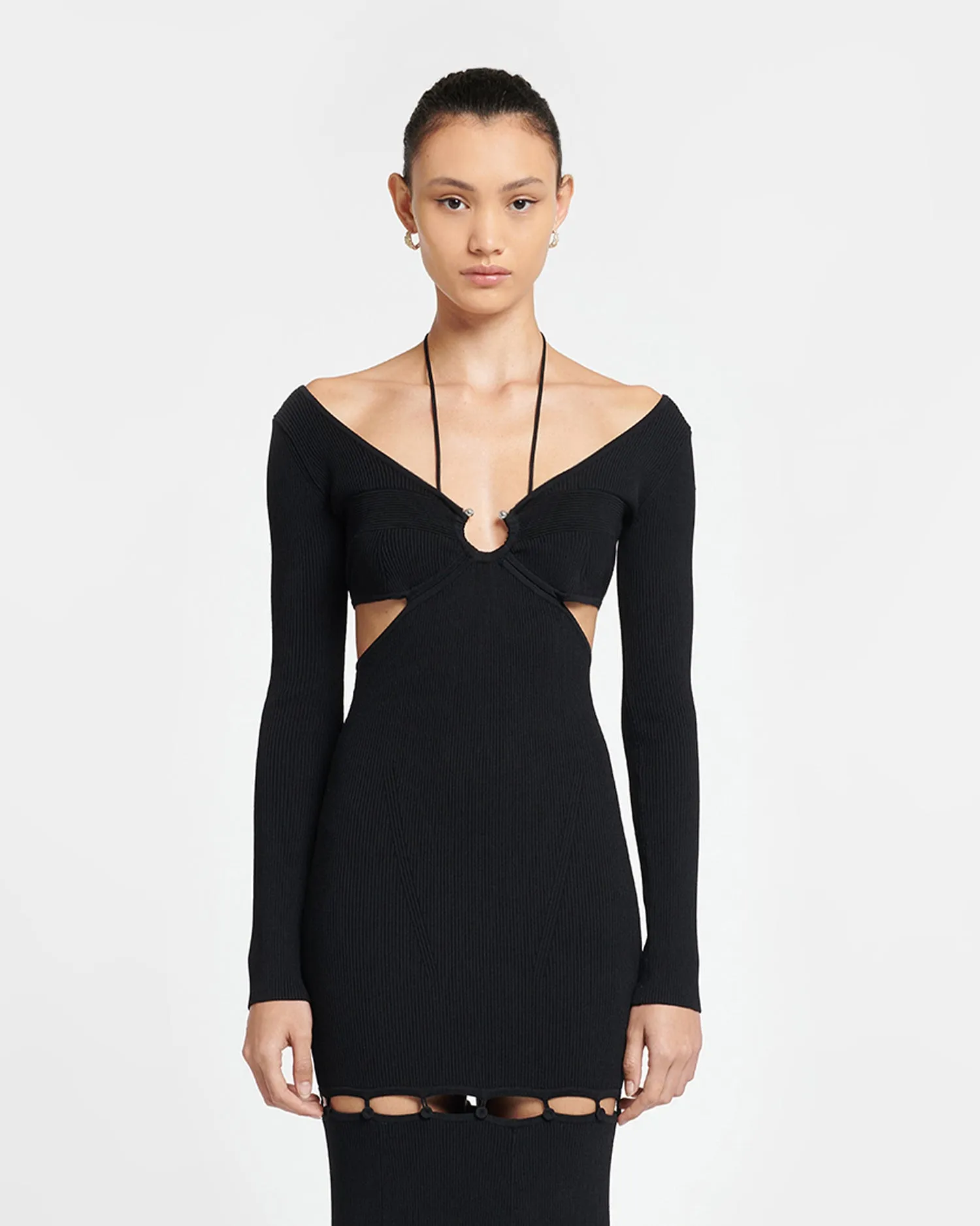 Varda - Ribbed-Knit Maxi Dress - Black