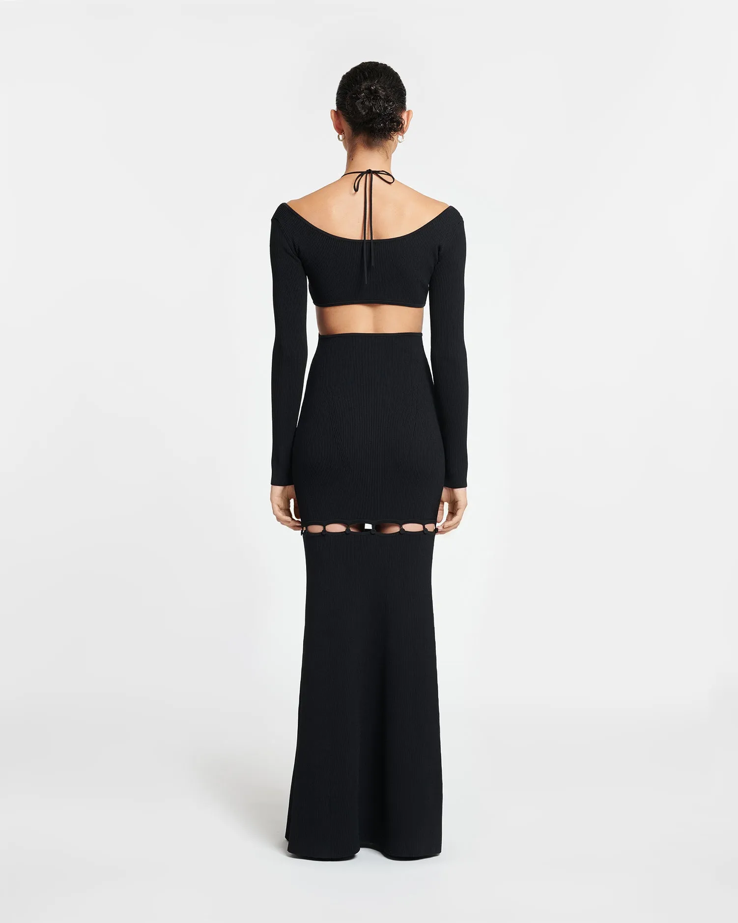 Varda - Ribbed-Knit Maxi Dress - Black