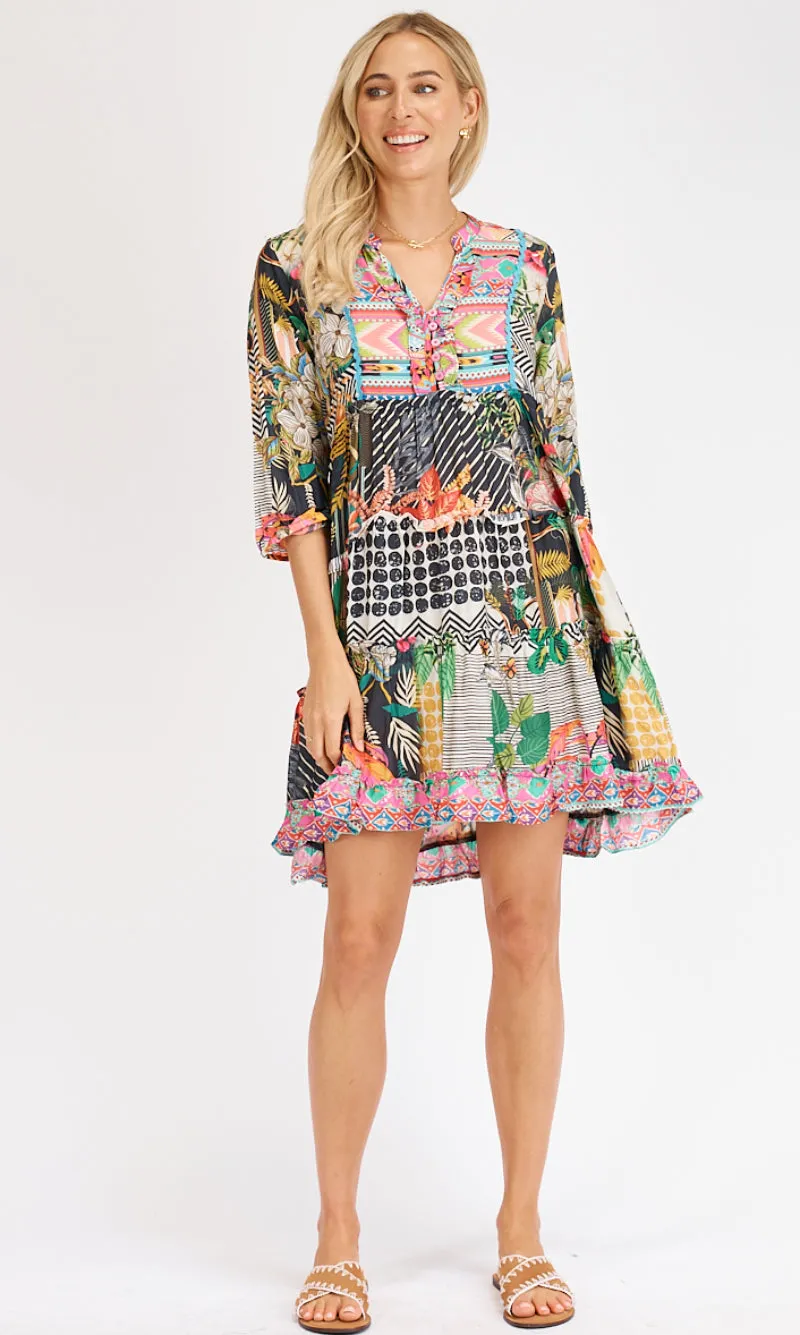 Viscose Lux Tiered Dress Vanda