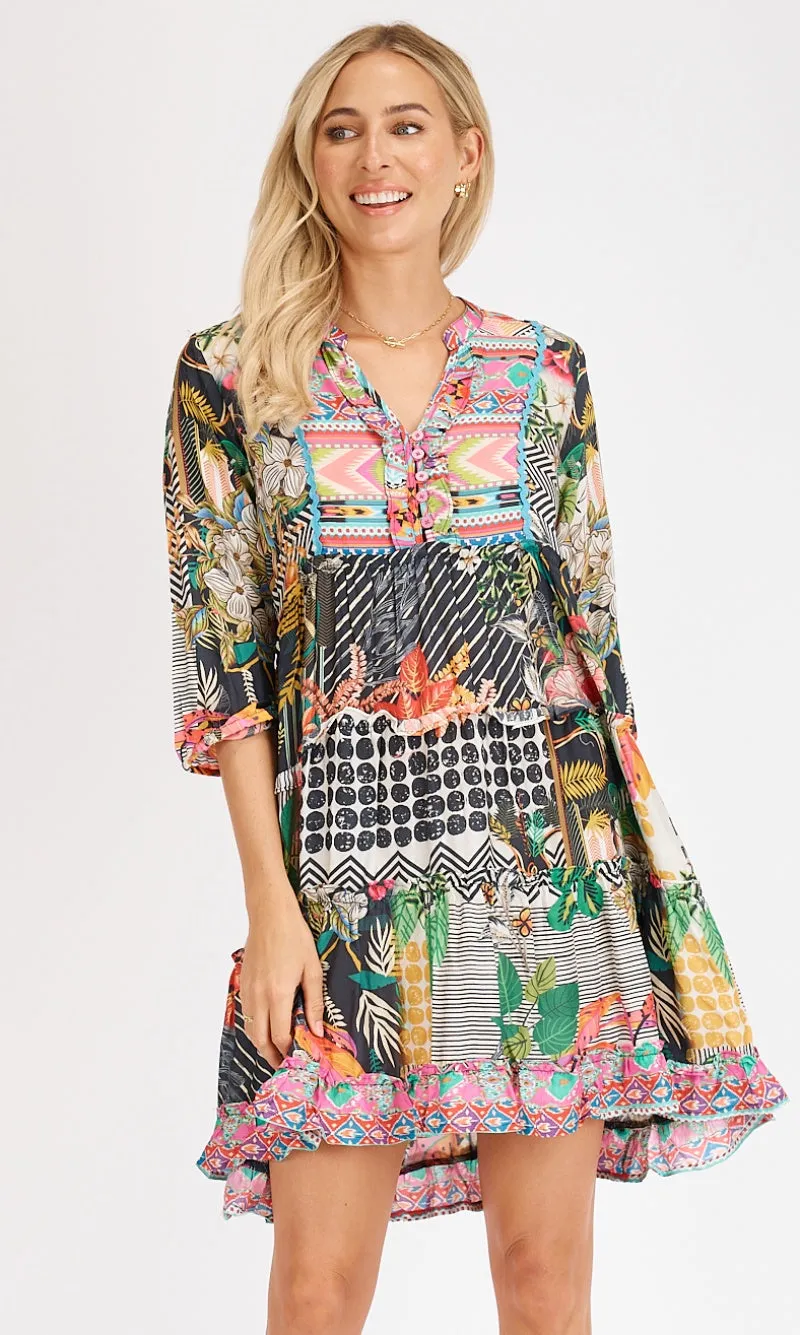 Viscose Lux Tiered Dress Vanda