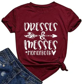 Women Dresses & Messes Mom of Both T-Shirt